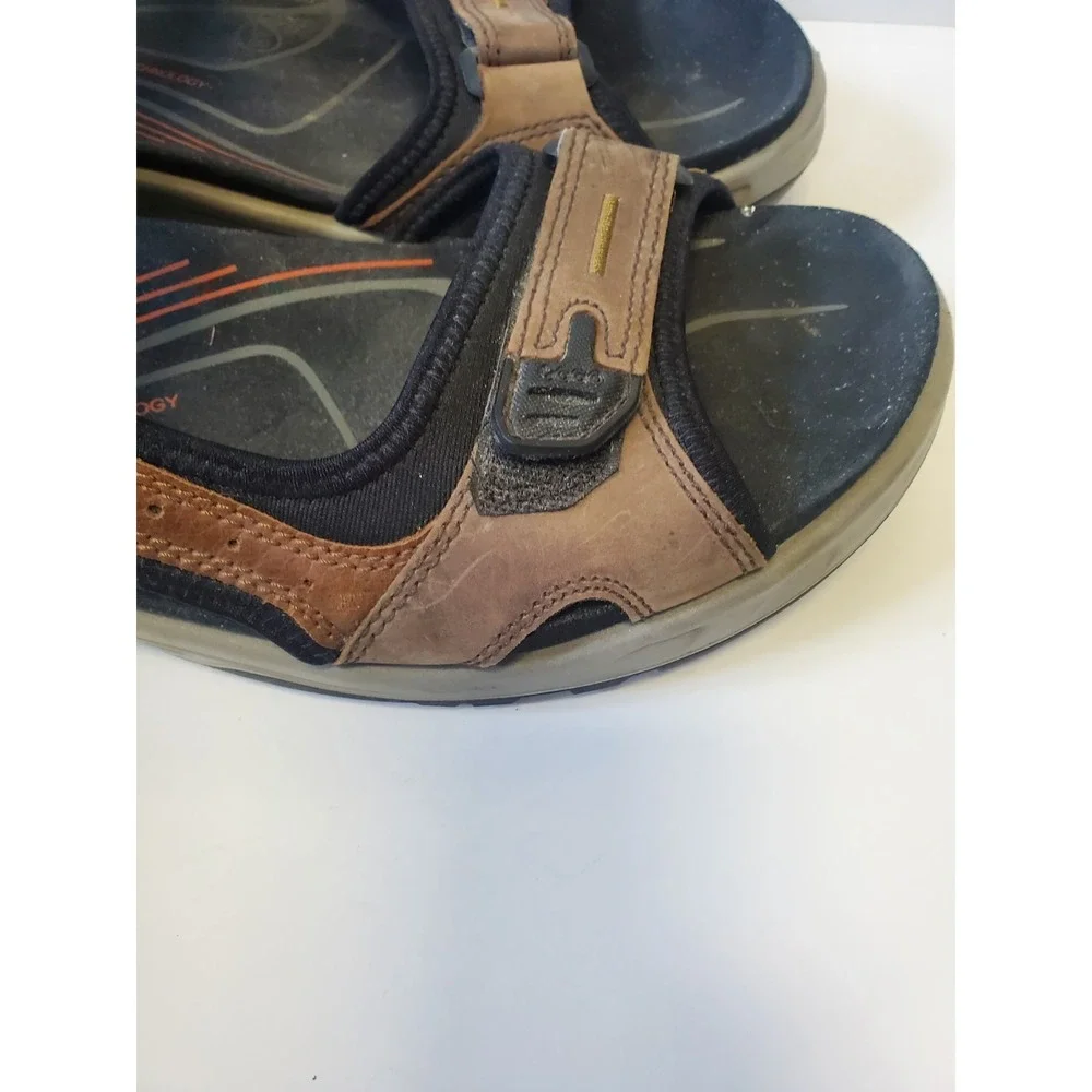 ECCO Yucatan sandals Men 48 US 14 EXPRESSO BROWN nubuck leather  Strap Walking